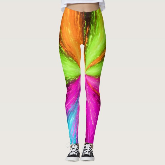 Leggings Neon Radial Burst Explosion (Anverso)