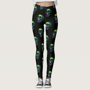 Leggings neon Skull Cauldron obsesionado con la fiesta góti