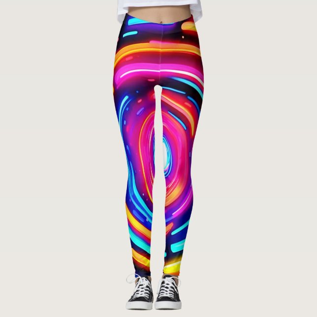 Leggings Neon Spiral Light Art (Anverso)
