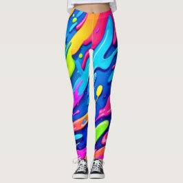 Leggings Neon Splash Resumen Arte Mágico