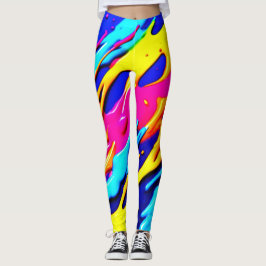 Leggings Neon Splatter Design