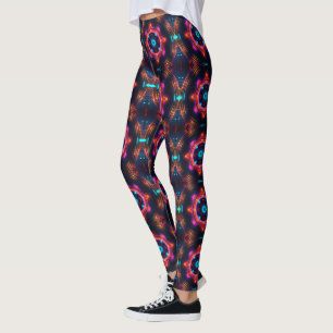 Leggings Neon Starburst Kaleidoscope