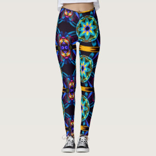 Leggings Neon Starburst Kaleidoscope