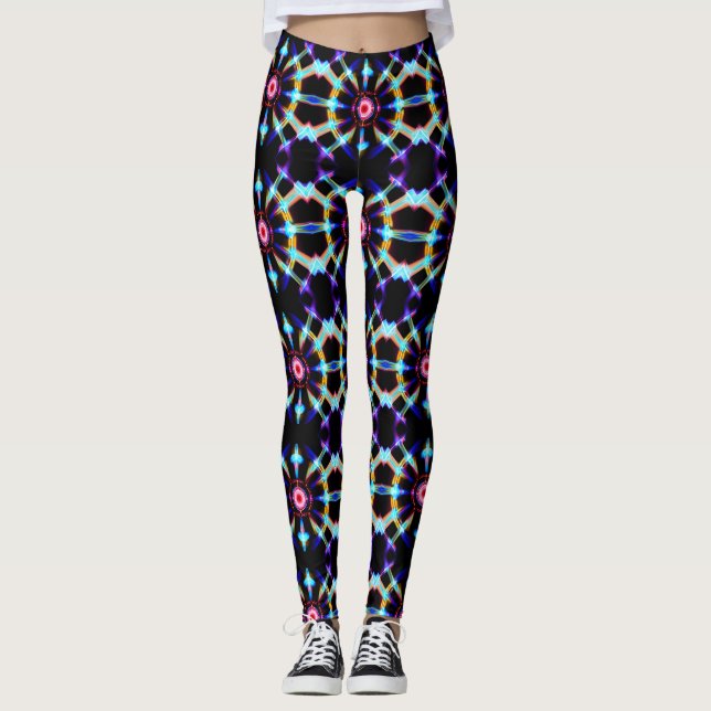 Leggings Neon Starburst Kaleidoscope (Anverso)