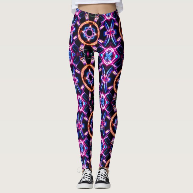 Leggings Neon Starburst Kaleidoscope (Anverso)