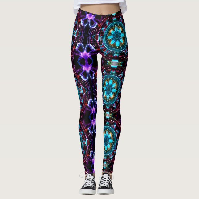 Leggings Neon Starburst Kaleidoscope (Anverso)
