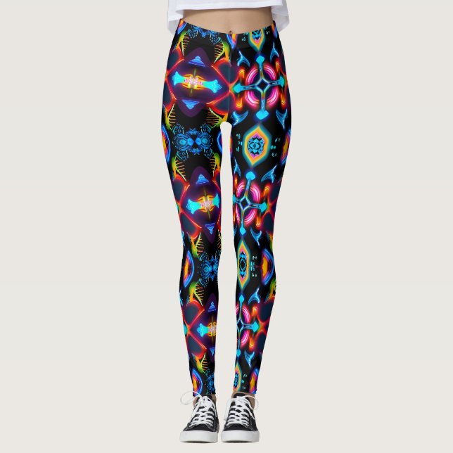 Leggings Neon Starburst Kaleidoscope (Anverso)