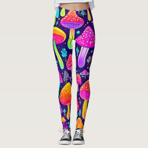 Leggings Neón suave: parche para hongos Personalizados