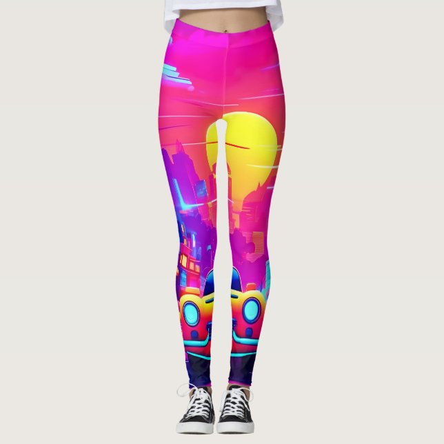 Leggings Neon Sunset City Drive (Anverso)