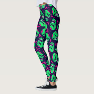 Leggings Neon Zombie Skulls