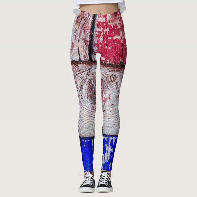 Leggings Neoplasticismo arte de madera divertido único (Anverso)
