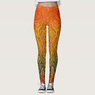 Leggings "Neural Firestorm" Resumen Naranja amarillo