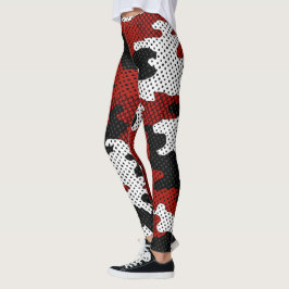 Leggings New Mexico Red & Silver Camo Printed