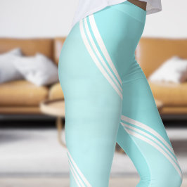 Leggings Nieve blanca de moda con tinta azul de concha de h