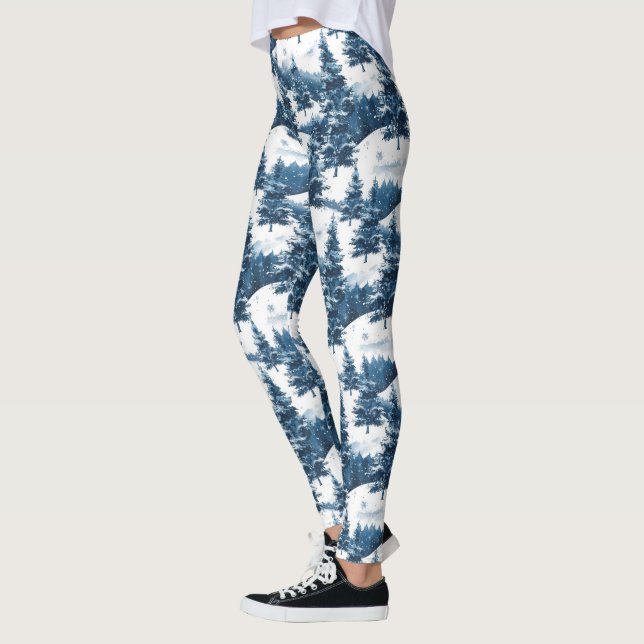 Leggings Nieve de invierno a través de los árboles (Izquierda)
