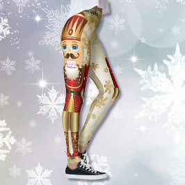 Leggings Nieve de oro de los Navidades de los peinados Legg