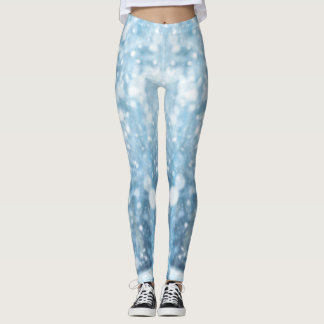 Leggings Nieve estética azul blanco y azul bebé Navidades