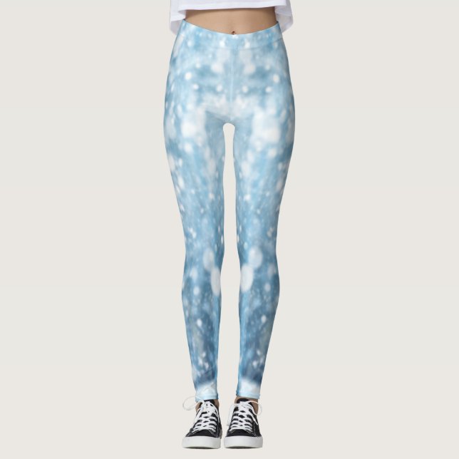 Leggings Nieve estética azul blanco y azul bebé Navidades (Anverso)