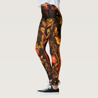 Leggings NIGHTINGALE,ROSAS de color amarillo rojo deja flor
