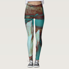 Leggings Nilo de agua artificial en rojo y azul