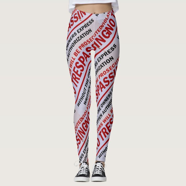 Leggings ningún signo de invasión rojo en blanco (Anverso)