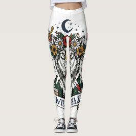 Leggings Niño Salvaje Flor de Lobo Corona Daga Tatuaje Flas