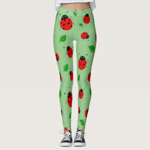 Leggings Niños Cute la mariquita roja y la licencia verde e