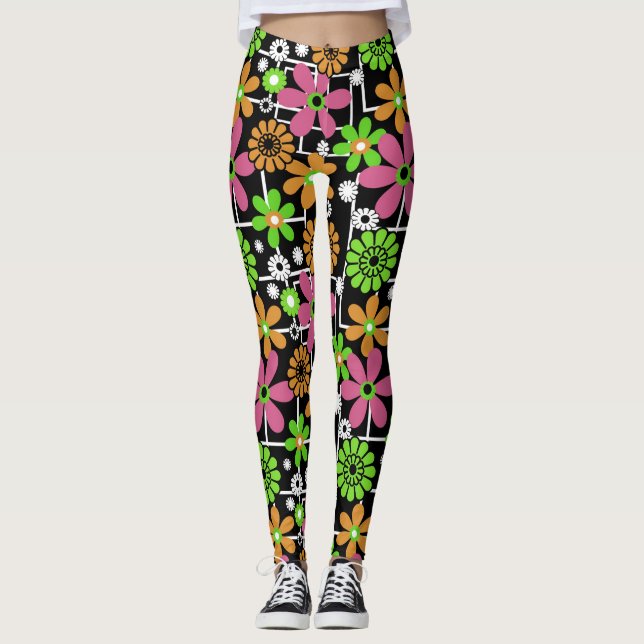 Leggings Niños lindos y sin igual diseño floral personaliza (Anverso)