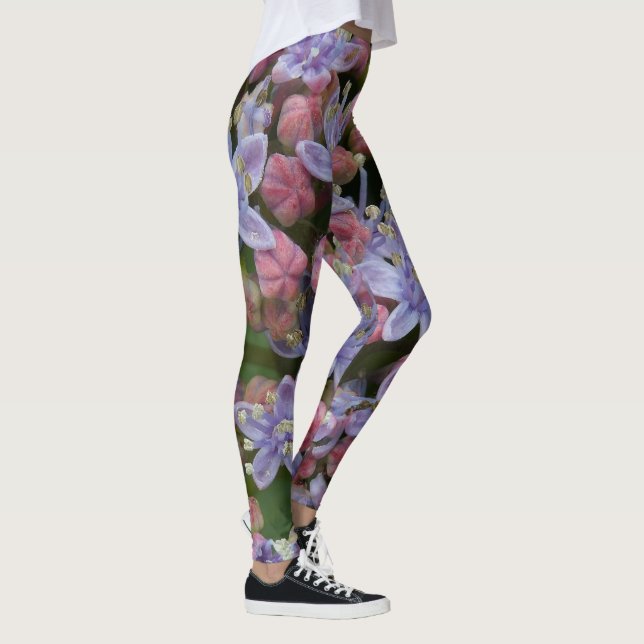 Leggings Nitidez Hidrangea Flores Patrón Legado (Derecha)