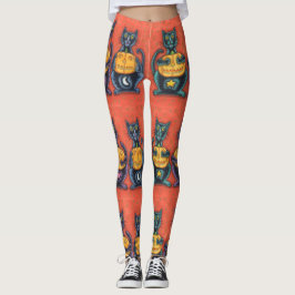 Leggings NO VER NINGÚN GATOS NEGROS MALOS, Naranja DE LEGGI