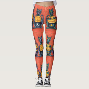 Leggings NO VER NINGÚN GATOS NEGROS MALOS, Naranja DE LEGGI