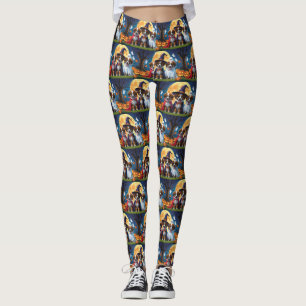 Leggings Noche belga de perros pastores Calabaza Halloween 
