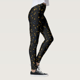 Leggings Noche casual fuera Estrellas de Oro Azul