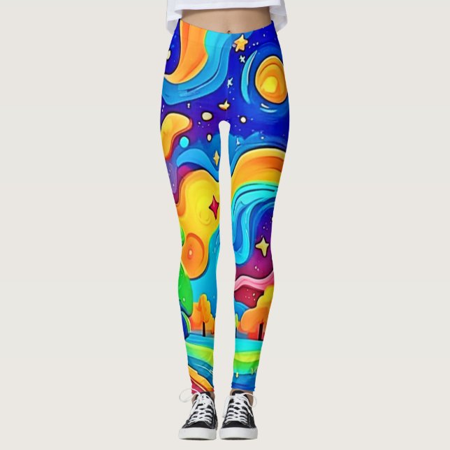 Leggings Noche de ensueño: Paisaje estrellado (Anverso)