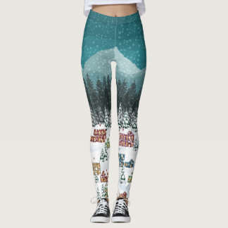 Leggings Noche de los Navidades - Paisaje de la nieve en la