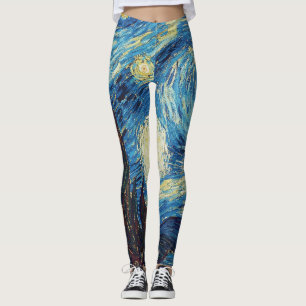 Leggings Noche estrellada de Van Gogh Clásico Azul Obra Mae