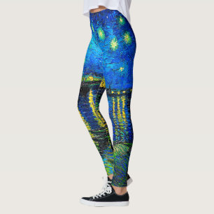 Leggings Noche estrellada sobre el Ródano por Vincent Van 