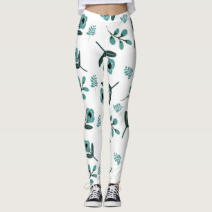 Leggings Noche floral del jardín azul