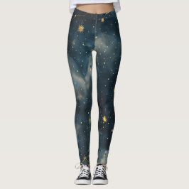 Leggings Noche Golden Starry - Activa Celestial de lujo
