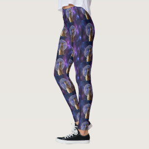 Leggings Noche Meerkat Blue Nebula Moon,