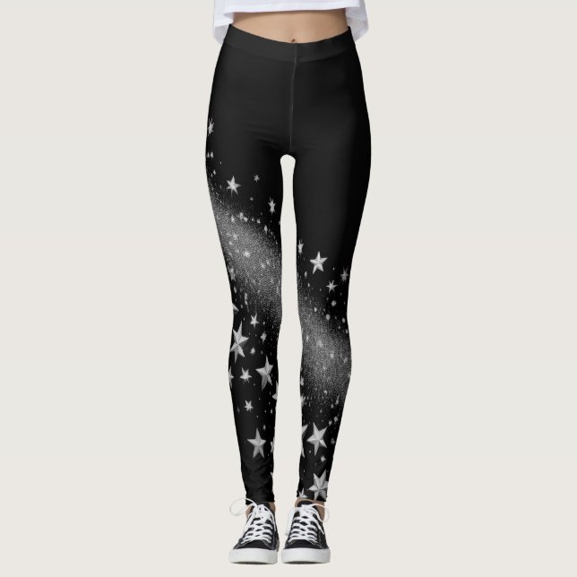 Leggings Noches Estrelladas Blanco Brillo Elegante (Anverso)