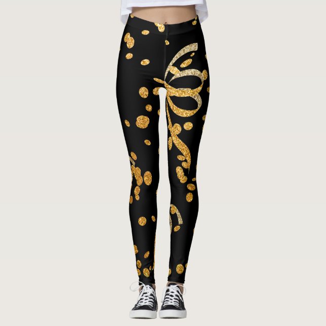 Leggings Nochevieja Fiesta Black Gold Confetti (Anverso)