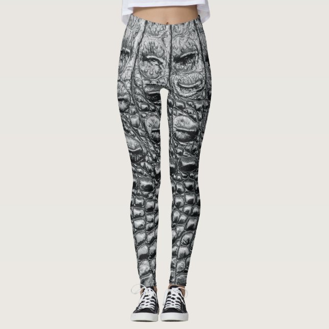 Leggings Noir cocodrilo: Mistique de cuero negro (Anverso)