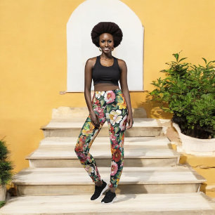 Leggings Noir Floral