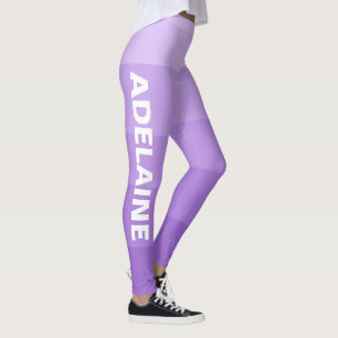 Leggings Nombre blanco   Estiloso 5 bloques de tonos de aci