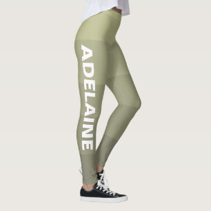 Leggings Nombre blanco Estiloso 5 bloques de tonos grises