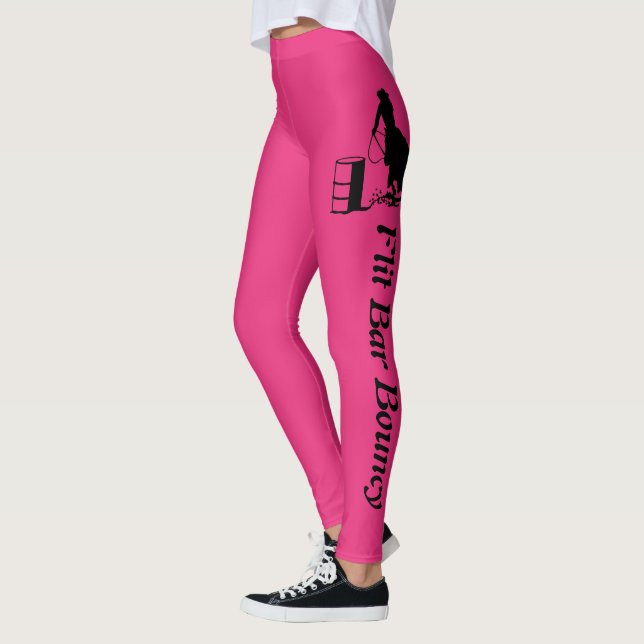 Leggings Nombre de caballo Personalizado Rodeo Cowgirl Barr (Izquierda)