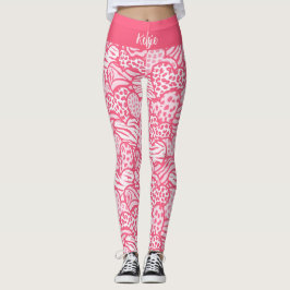 Leggings Nombre de corazones de impresión de animales tuert