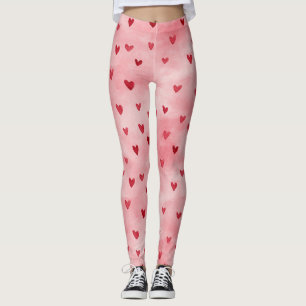 Leggings Nombre de Corazones Rojos Rosados