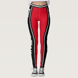 Leggings Nombre de equipo deportivo número de banda roja ne